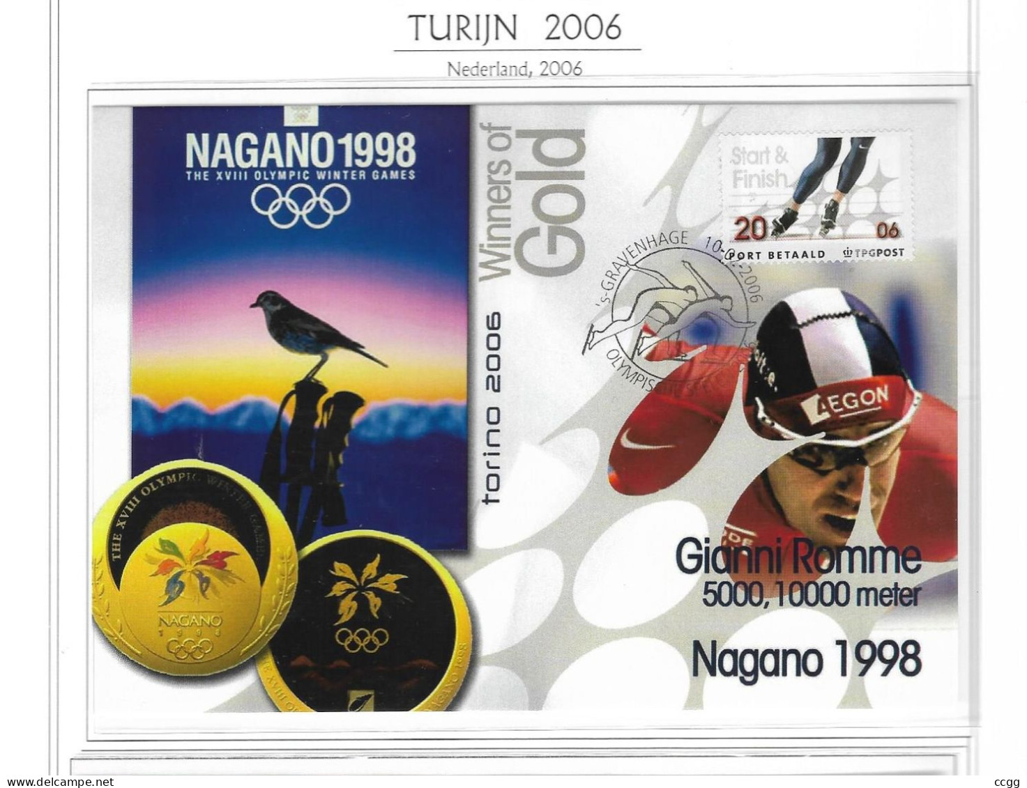 Olympische Spelen 2006 , Nederland - Postkaart - Hiver 2006: Torino