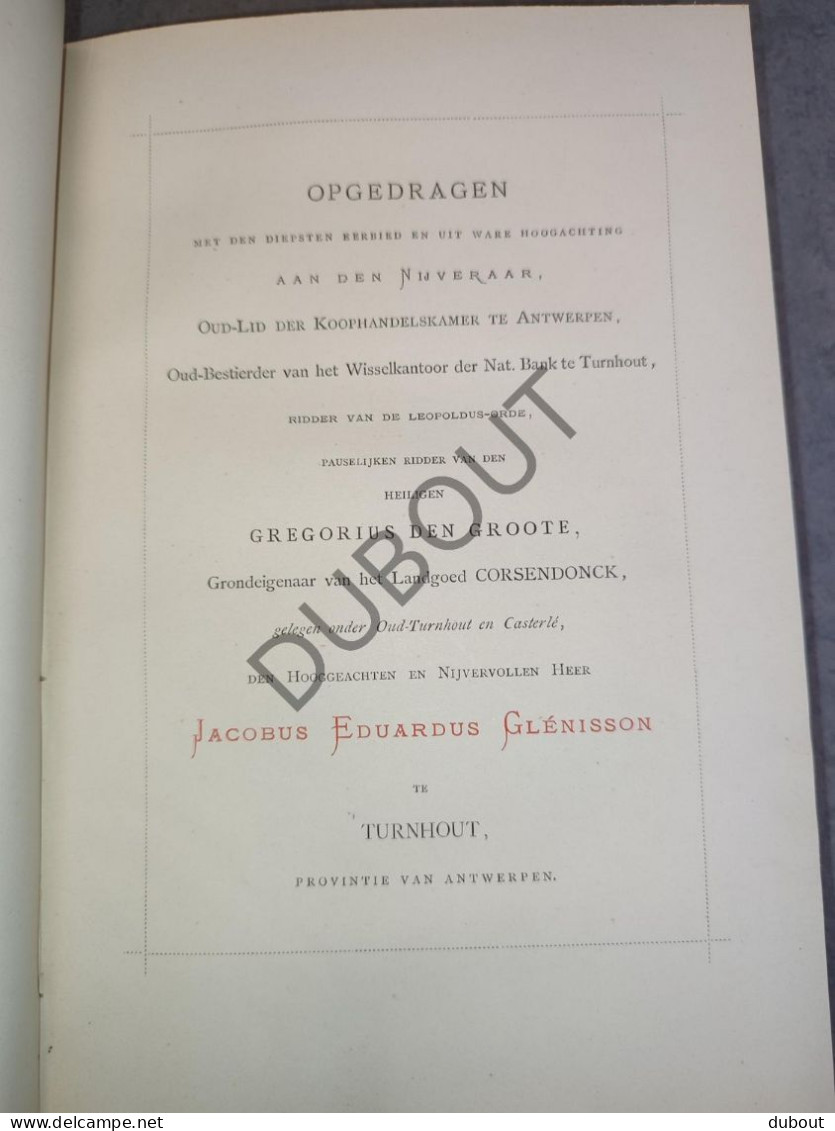 Geschiedenis van Corsendonck - T. Welvaarts - 1880 - Druk Glénisson, Turnhout  (S323)