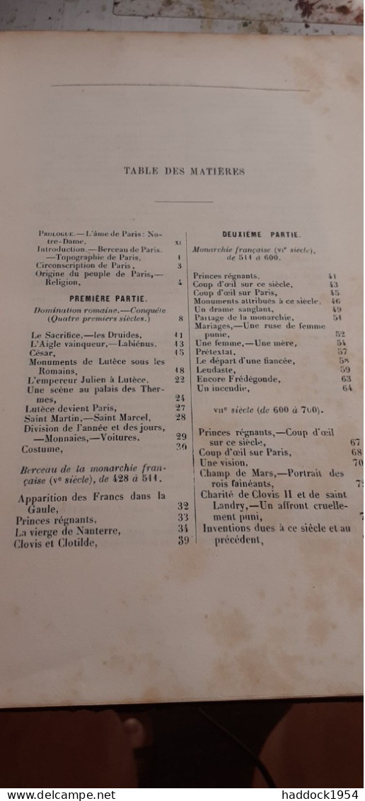 PARIS Monumental Et Historique Depuis Son Origine Jusqu'en 1789 FANNY RICHOMME Louis Janet 1850 - Parijs