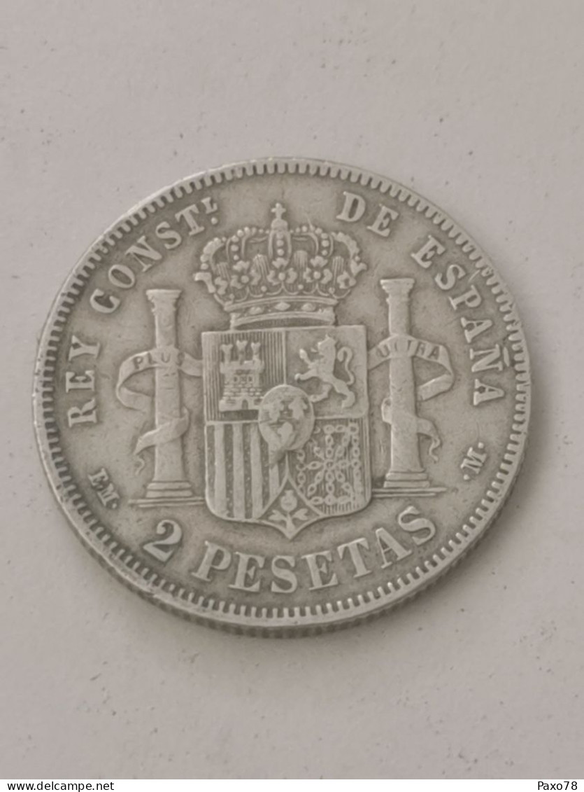 Espanha, 2 Pesetas - Alfonso XII , 1879 - Premières Frappes