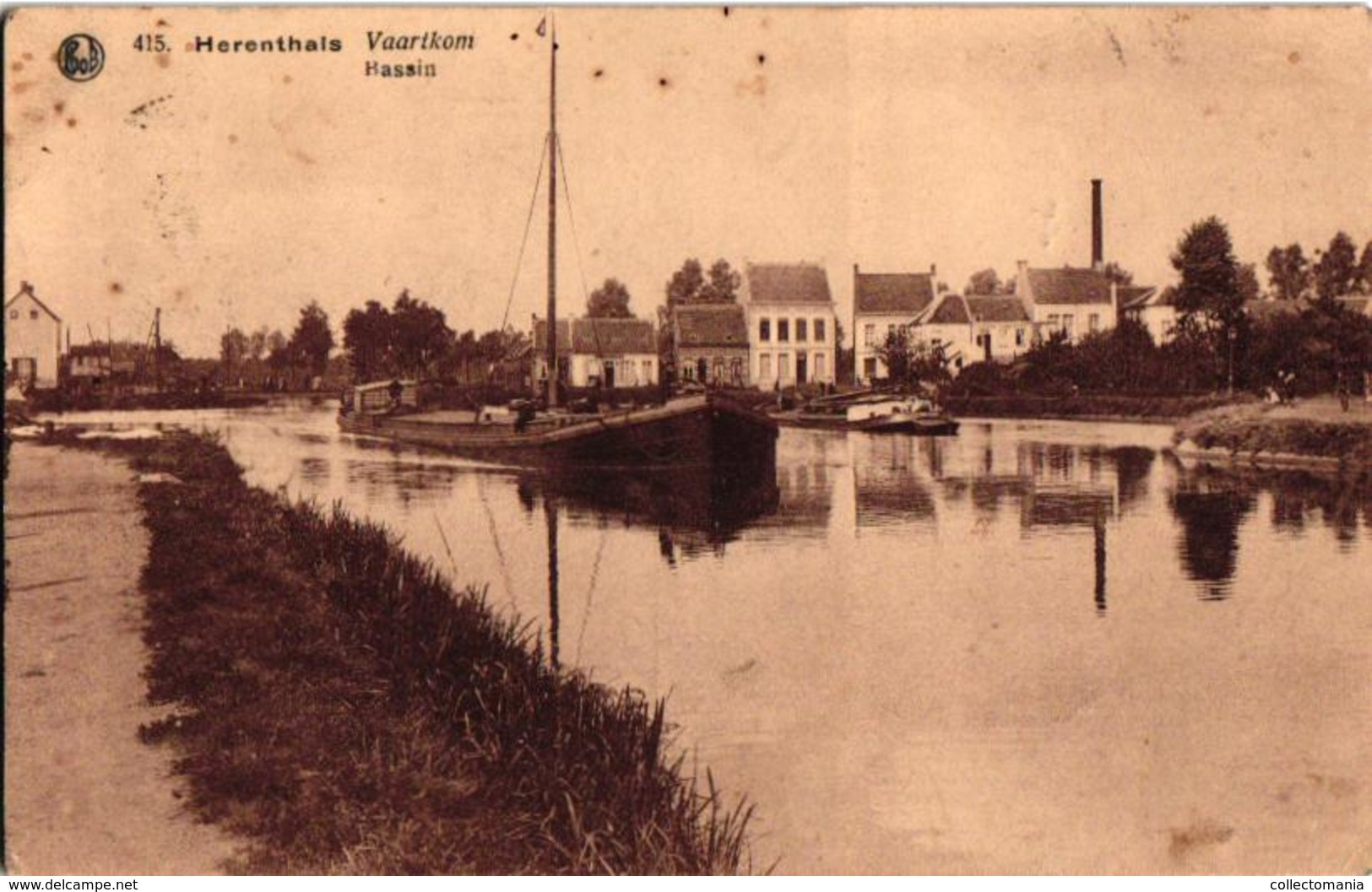 2 Oude Postkaarten    Herentals  DE Bovenrij   Vaartkom Lichter Scheepvaart Uitgever De Clerck - De Kock - Herentals