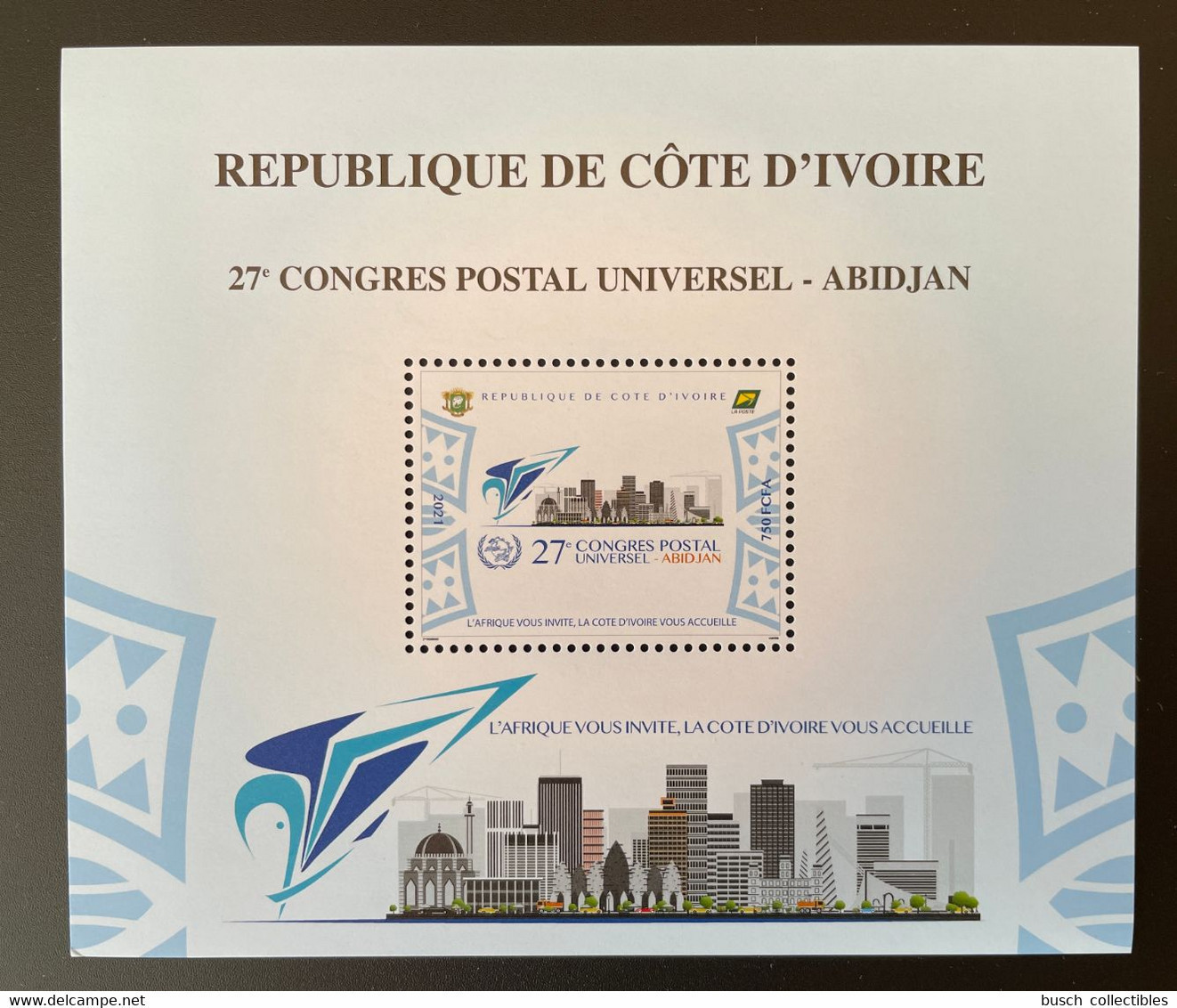 Côte D'Ivoire Ivory Coast 2021 Mi. ? S/S Souvenir Sheet Bloc Block 27e Congrès Postal Universel Abidjan UPU - Ivoorkust (1960-...)