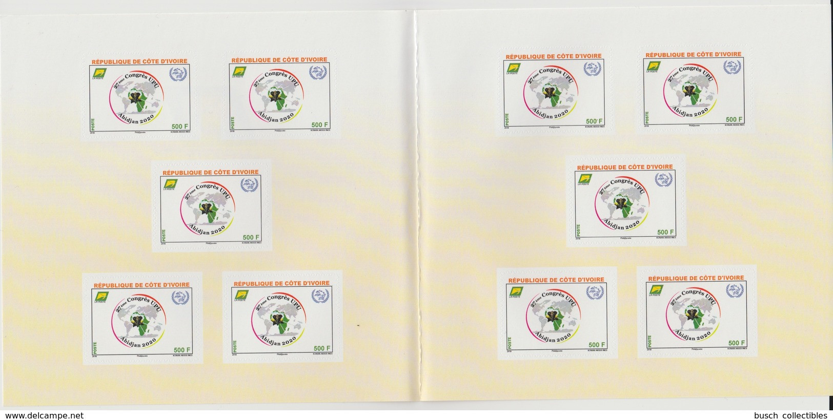 Côte D'Ivoire Ivory Coast 2018 Mi. 1644 Carnet Booklet MH 27ème Congrès UPU Union Postale Universelle Elephant Elefant - Ivory Coast (1960-...)