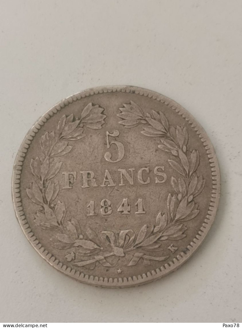 France, 5 Francs Louis-Philippe I, 1841 K - 5 Francs