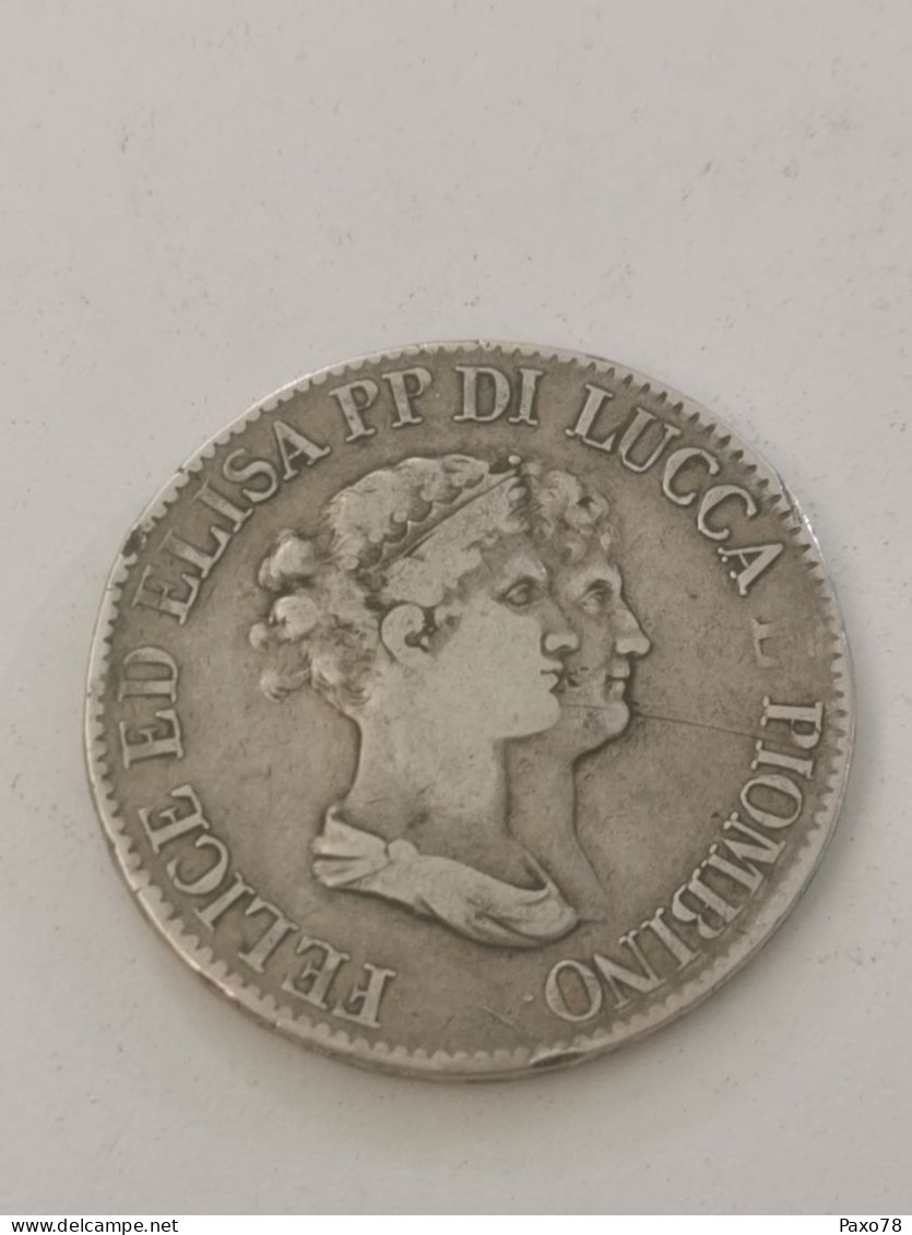 Italie, 5 Franchi - Felix Et Elisa 1807 - Lucca