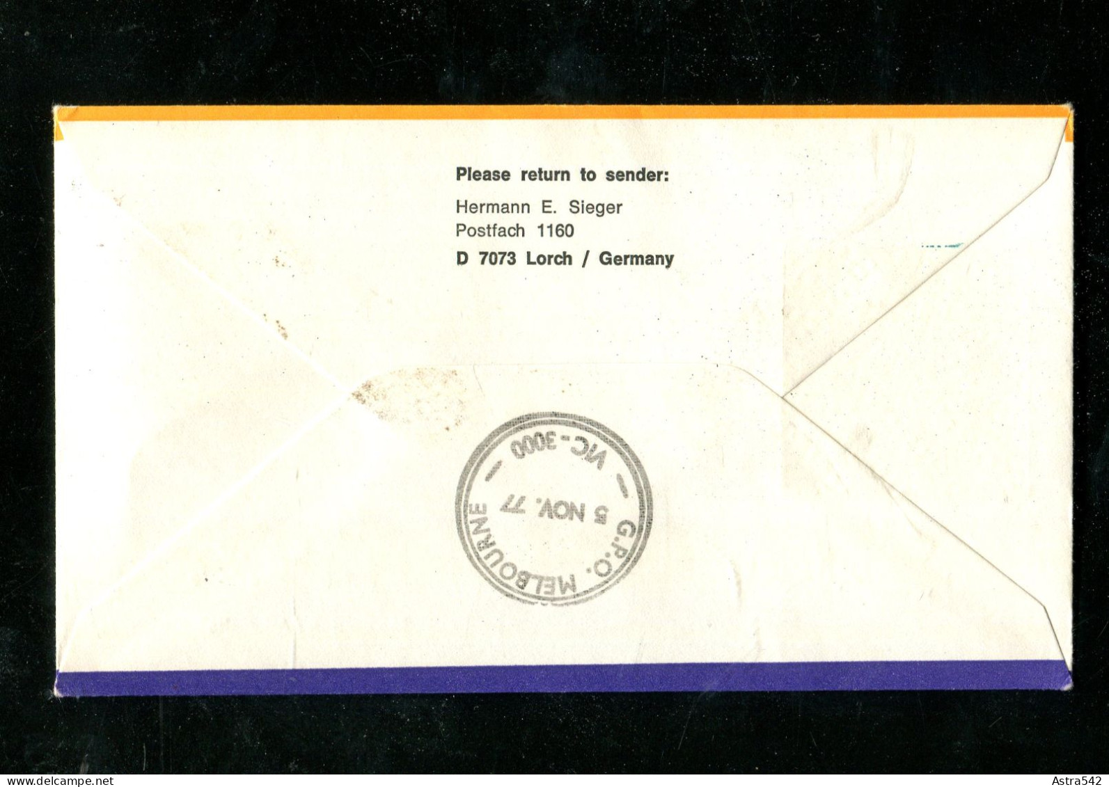 "INDIEN" 1977, Erstflugbrief LH 692 Mit Boeing 747 "Bombay-Melbourne (19059) - Airmail