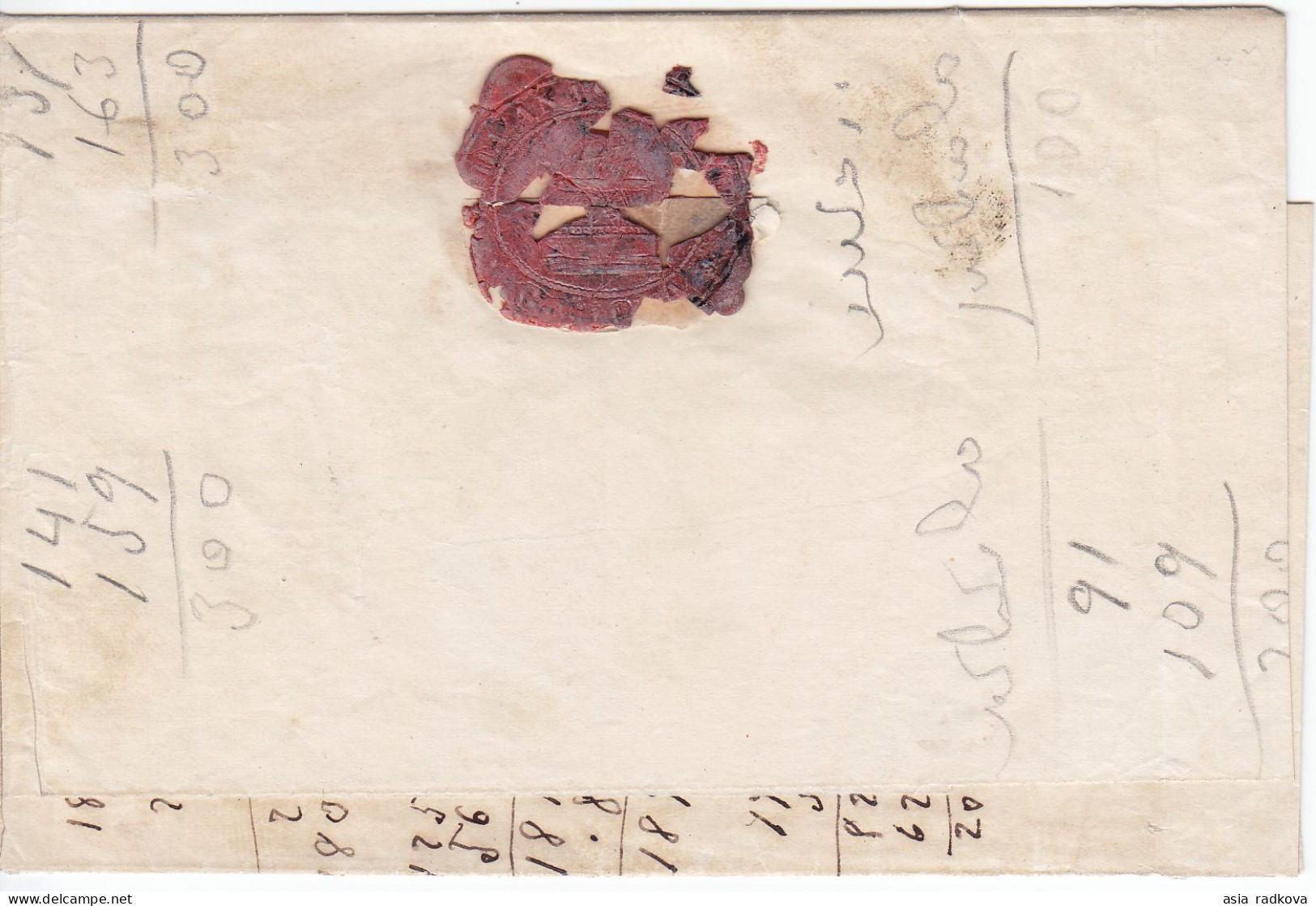 186? BULGARIA DANUBE STEAM NAVIGATION COMPANY DDSG FOLDED LETTER FROM OREAVA TO RUSTZUK. - Cartas & Documentos