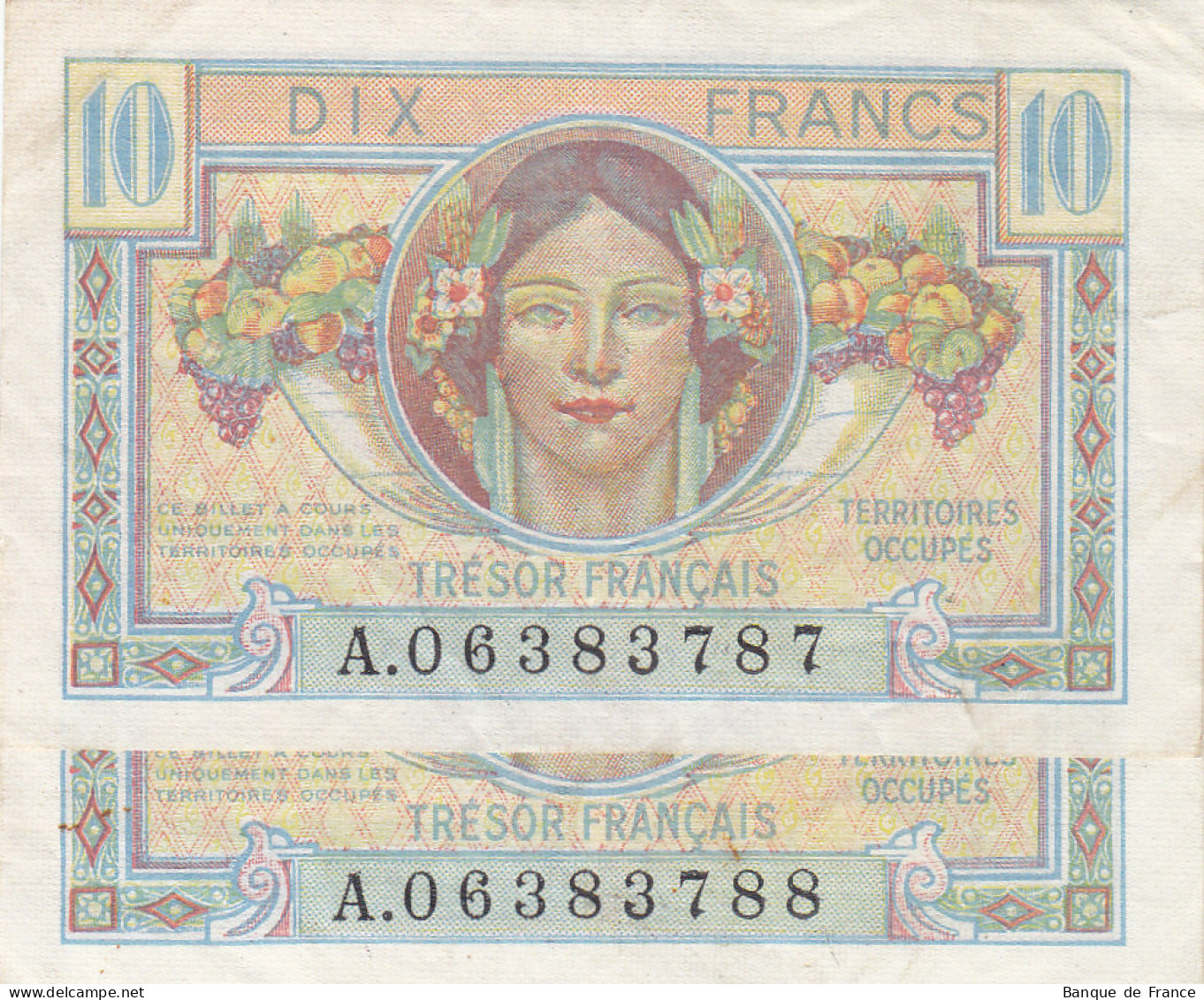 Billet 10 F Trésor Français 1947 FAY VF.30.01 N° A.06383787 - 1947 Trésor Français