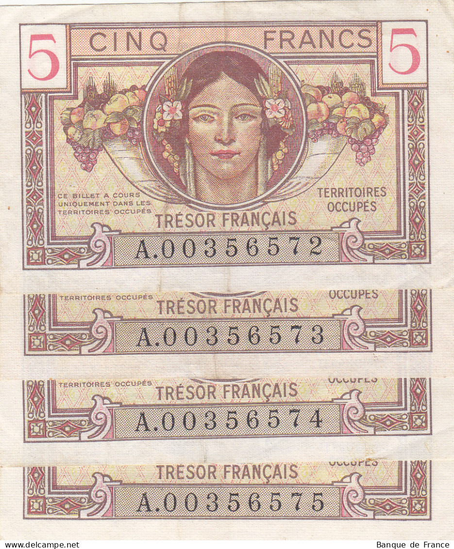 Billet 5 F Trésor Français 1947 FAY VF.29.01 N° A.00356574 - 1947 Tesoro Francese