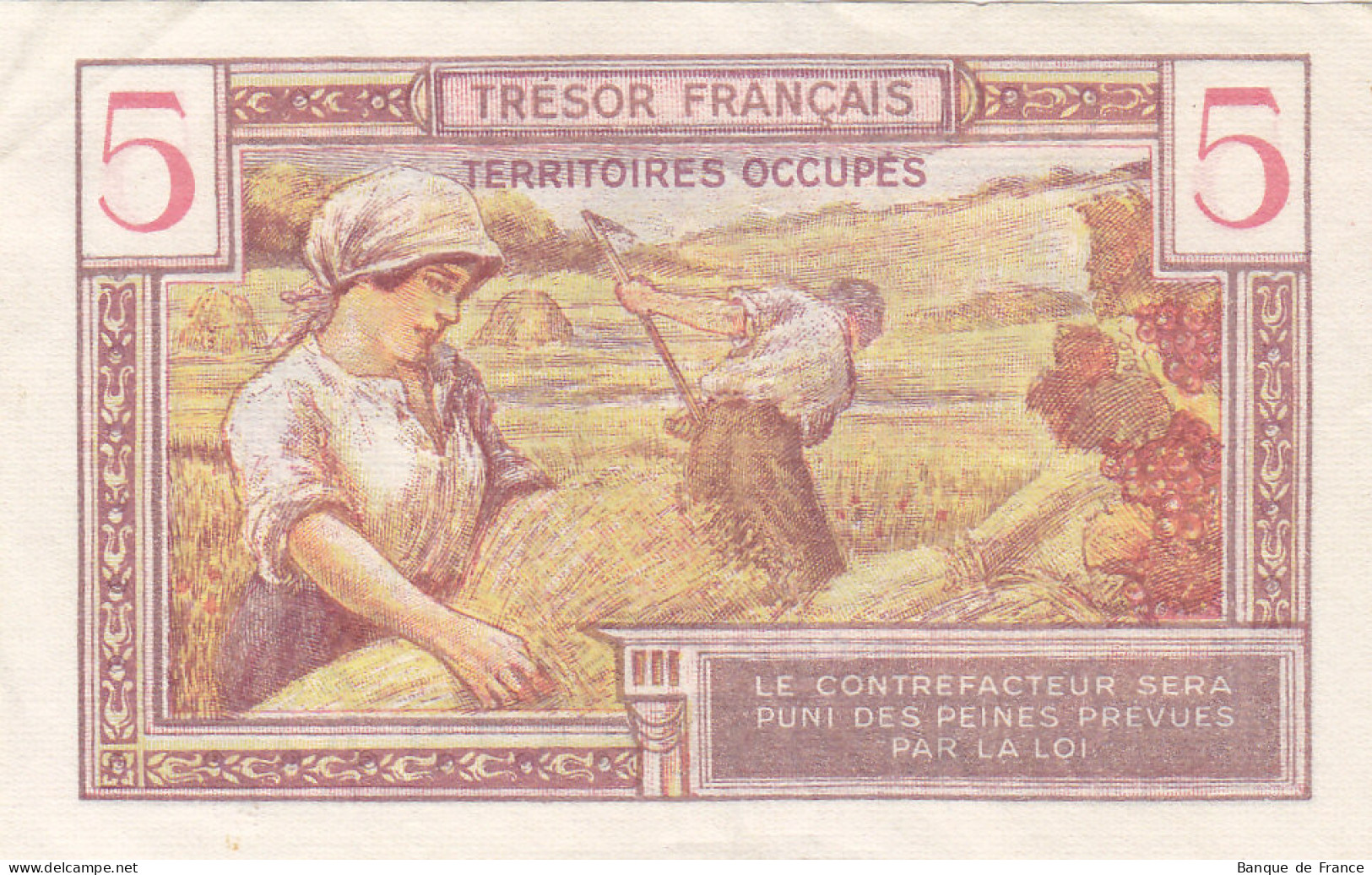 Billet 5 F Trésor Français 1947 FAY VF.29.01 N° A.00356573 - 1947 Tesoro Francés