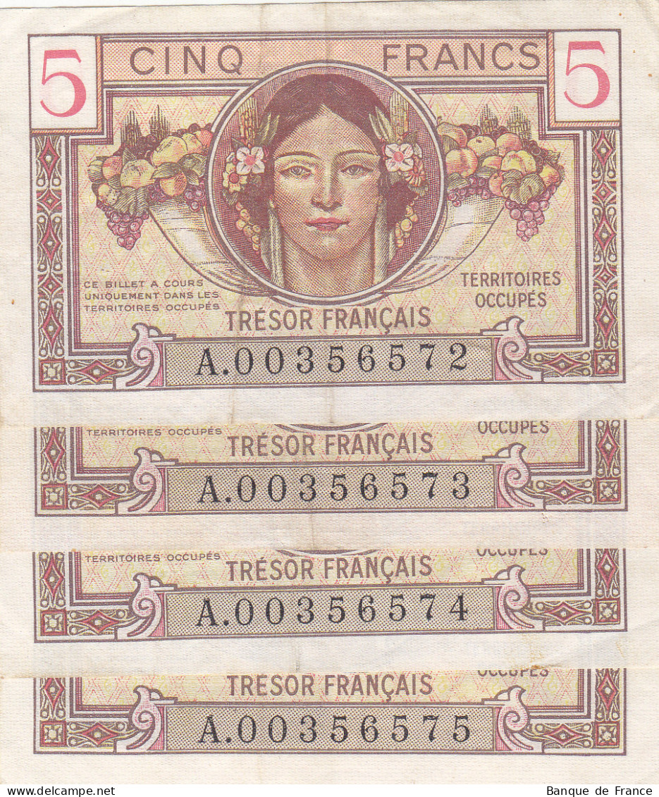 Billet 5 F Trésor Français 1947 FAY VF.29.01 N° A.00356573 - 1947 French Treasury