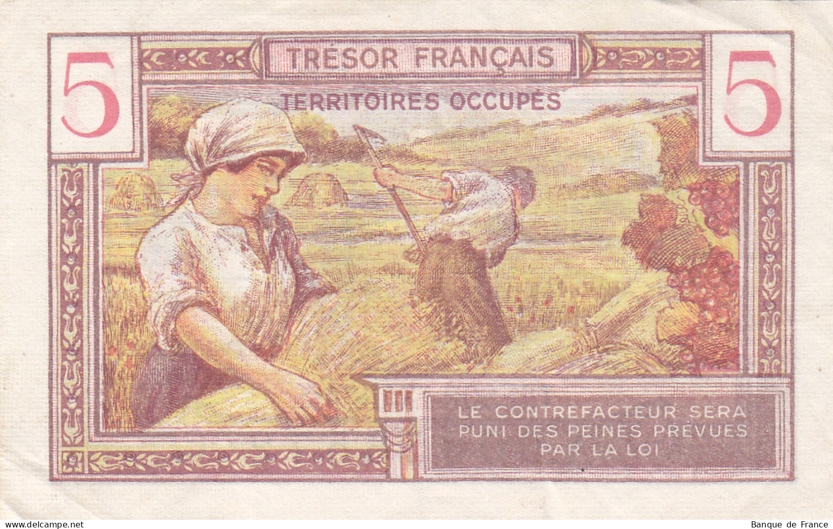 Billet 5 F Trésor Français 1947 FAY VF.29.01 N° A.00356572 - 1947 French Treasury