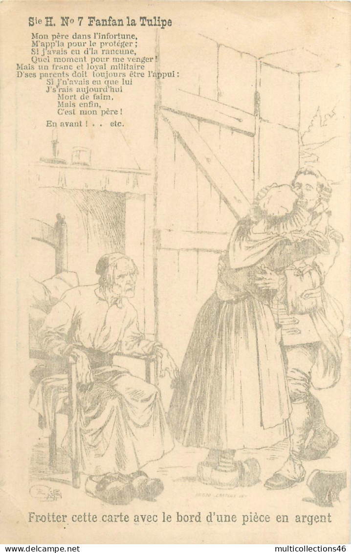 060823 - CALENDRIER 1904 Pub KABILINE Sie H N°7 Fanfan La Tulipe - Frotter La Carte Avec Pièce Argent - Klein Formaat: 1901-20