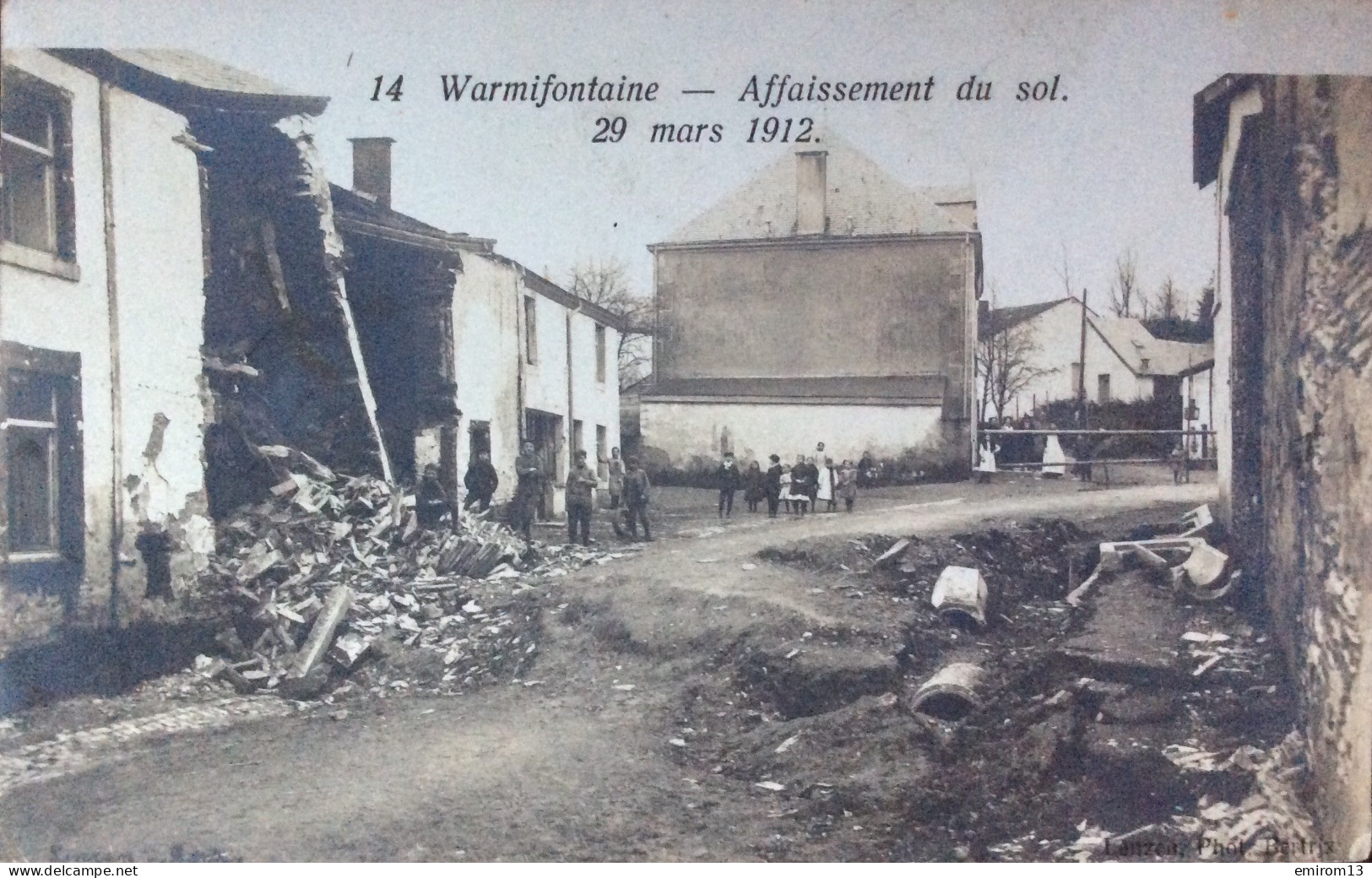 Warmifontaine 14. Affaissement Du Sol 29 Mars 1912 Carte Photo - Neufchateau