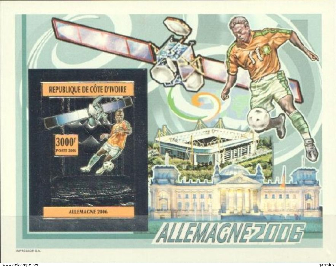 Ivory Coast 2005, Football World Cup, Space, Berlin, BF Silver IMPERFORATED - 2006 – Germany