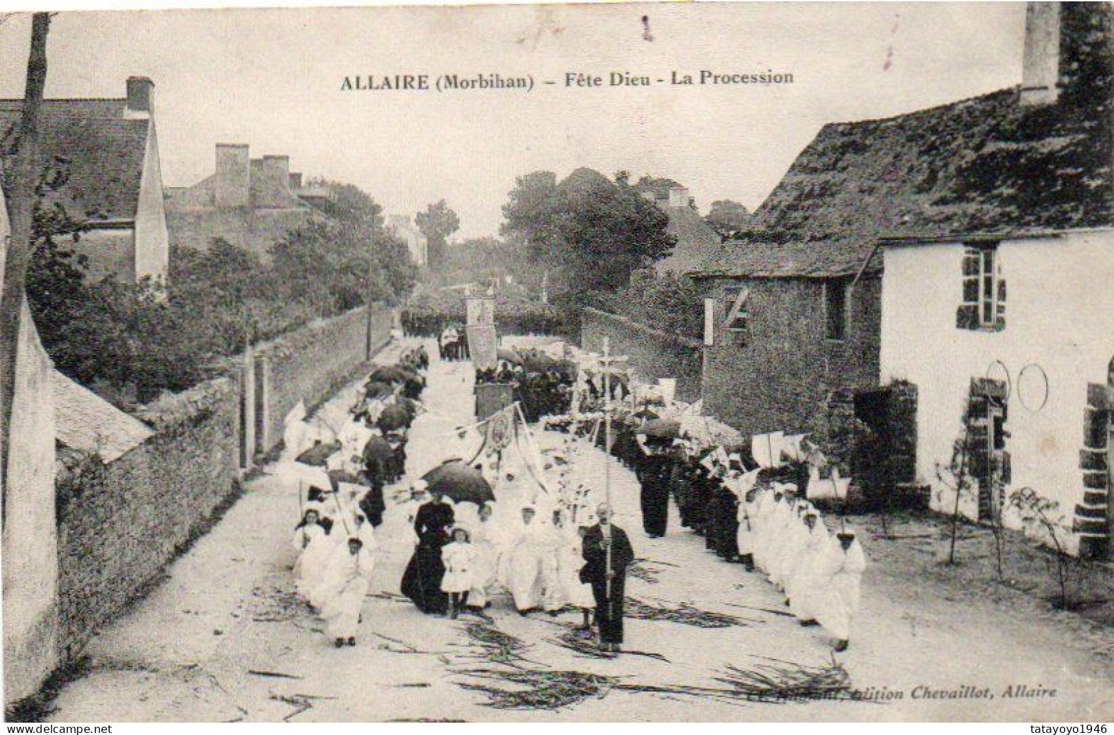 Allaire  (Morbihan) Fete-Dieu   La Procession  Voyagé En 1903 - Allaire