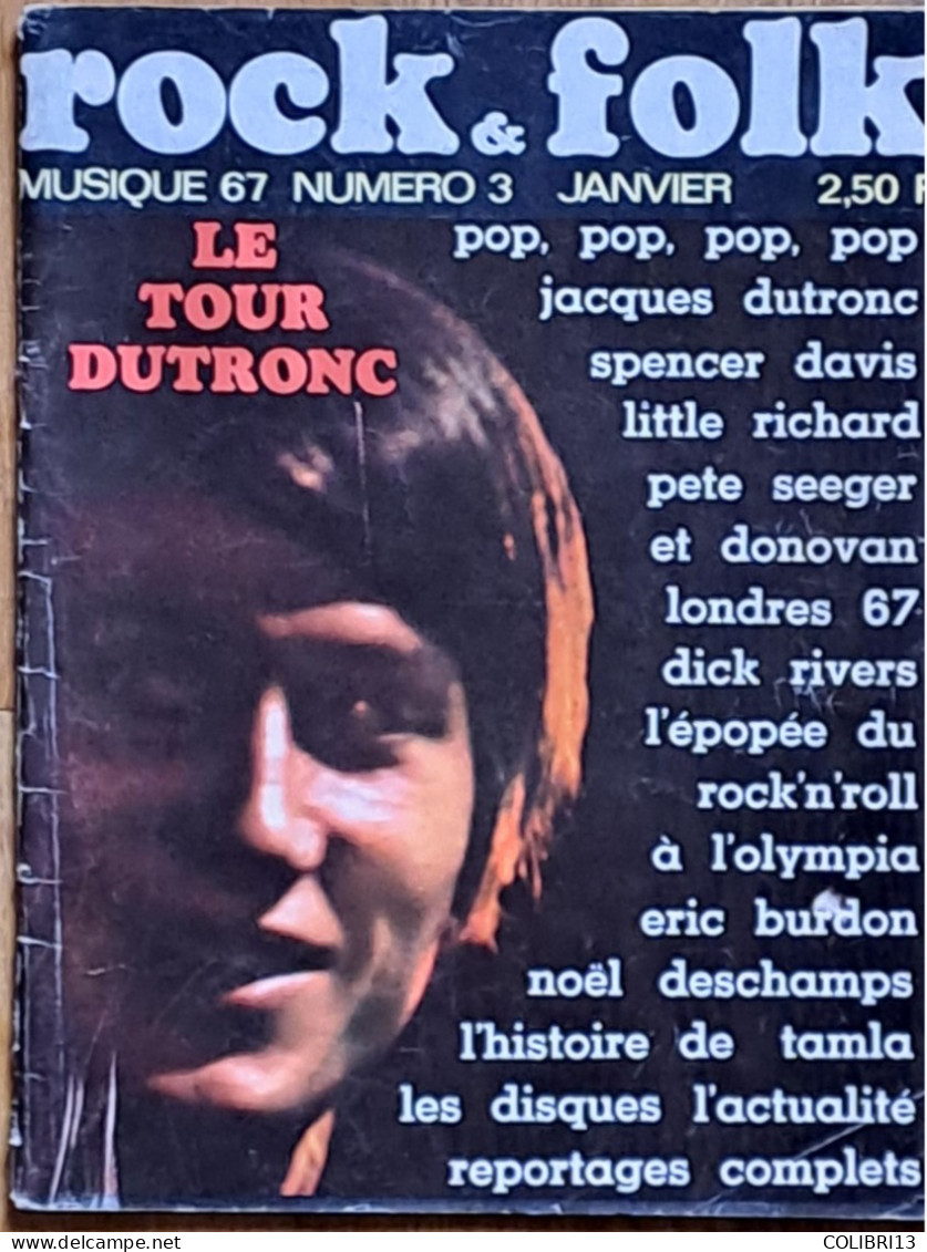 ROCK ET FOLK N° 3  Janvier 1967  68pages  DONOVAN HECTOR BURDON Dessin De BRETECHER RARE - Musica