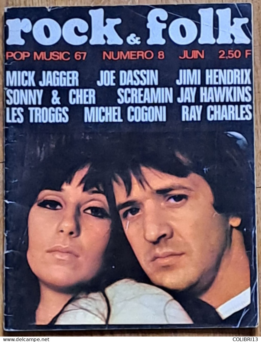 ROCK & FOLK N° 8 Juin 1967 68 Pages  SONNY & CHER TROGGS JOE DASSIN HENDRIX  Dessin De CABU - Musique