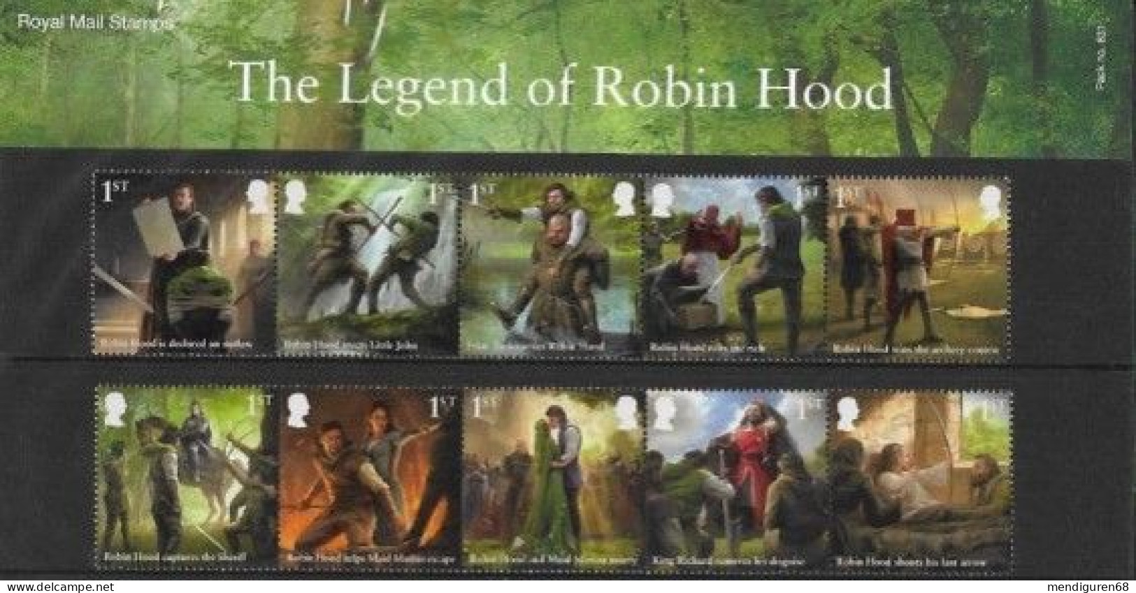 GROSSBRITANNIEN GRANDE BRETAGNE GB 2023 THE LEGEND OF ROBIN HOOD SET 10V PRESENTATION PACK SG 5010-19 MI 5172-81 YT 5563 - Neufs