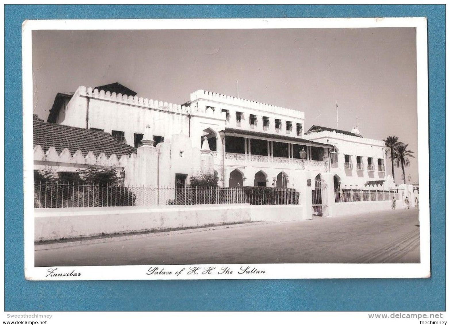 RP Zanzibar  Palace OF HH THE SULTAN USED WITH TWO STAMPS  BY AIR MAIL - Tanzanía