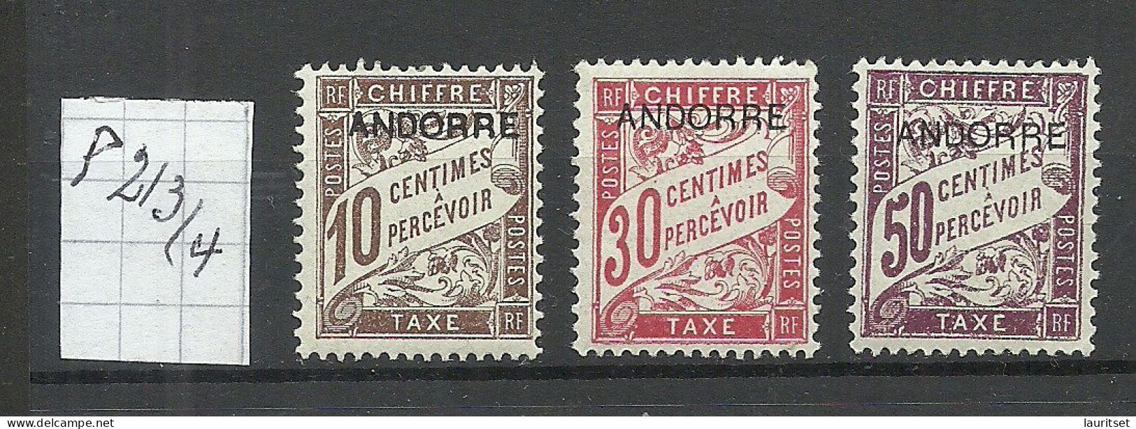 ANDORRE Andorra 1931 Michel 2 - 4 * Portomarken Postage Due Chiffre Taxe - Ongebruikt