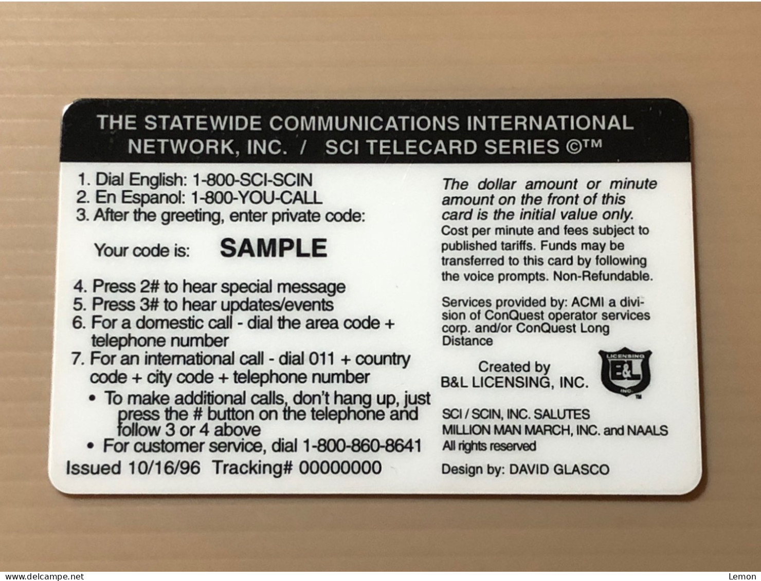 Mint USA UNITED STATES America Prepaid Telecard Phonecard,Million Man 12 Step Commitment SAMPLE CARD, Set Of 1 Mint Card - Collezioni