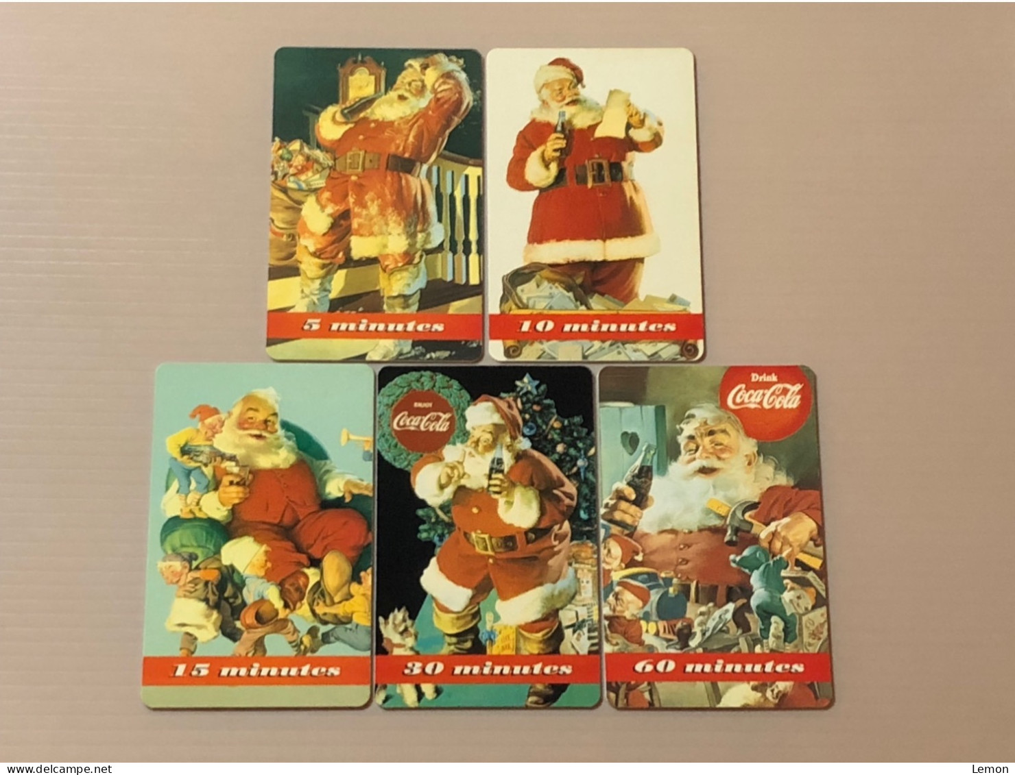 Mint USA UNITED STATES America Prepaid Telecard Phonecard, COCA COLA CHRISTMAS SANTA SAMPLE CARD, Set Of 5 Mint Cards - Colecciones