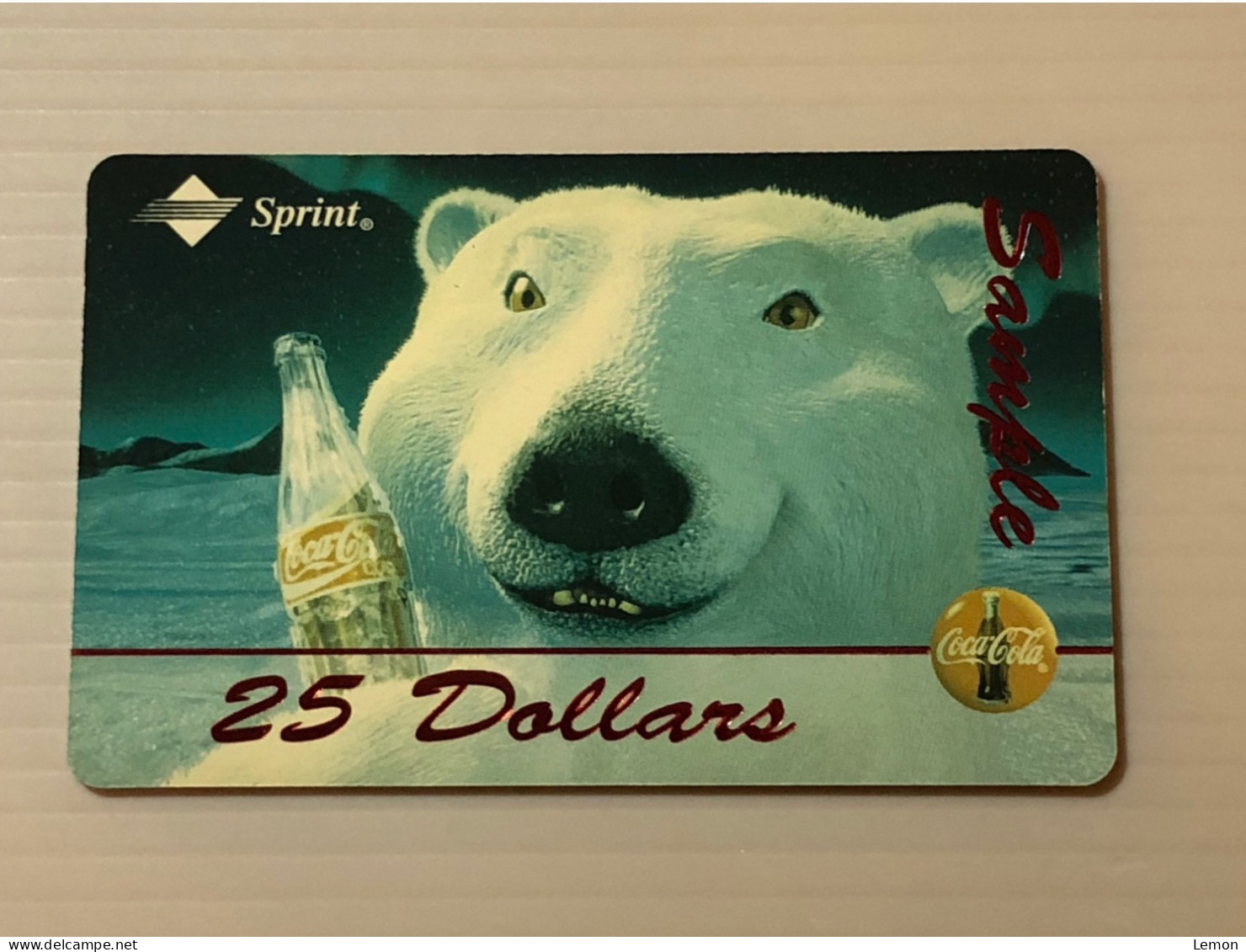 Mint USA UNITED STATES America Prepaid Telecard Phonecard, COCA COLA BEAR 25 DOLLARS SAMPLE CARD, Set Of 1 Mint Card - Sammlungen