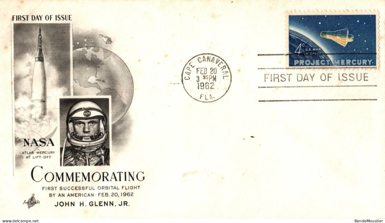 (R19c) USA FDI - NASA - Commemorating First Orbital Flight John H. Glenn. JR - Cape Canaveral FL 1962. - 3c. 1961-... Lettres
