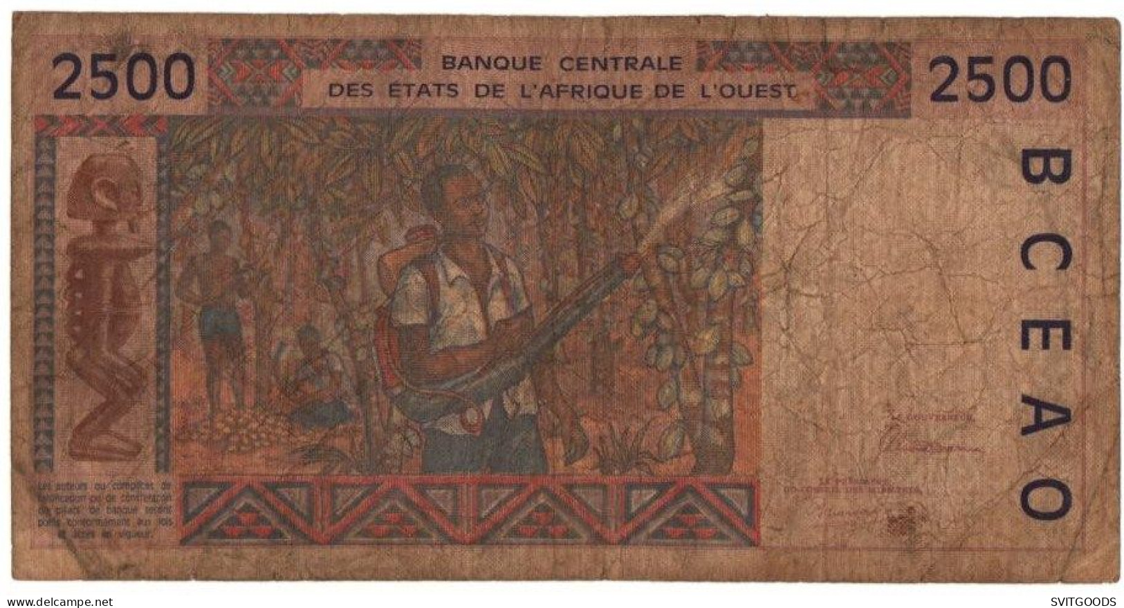 West Africa   2500 Francs 1992 R-112Aа - Côte D'Ivoire