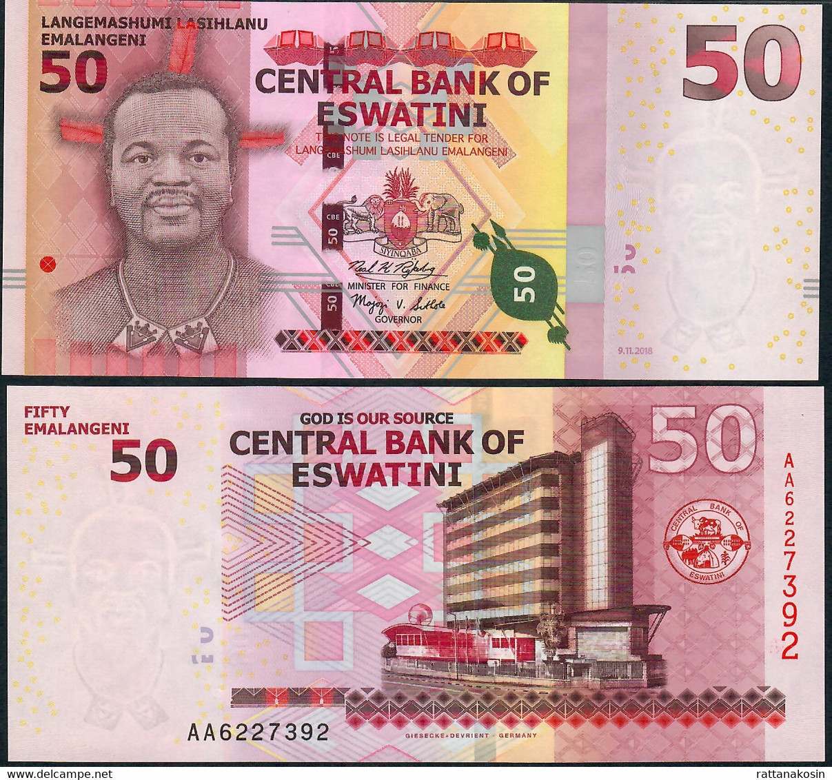 ESWATINI SWAZILAND NLP 50 EMALANGENI 2018 Issued 2021  #AA     UNC. - Swasiland