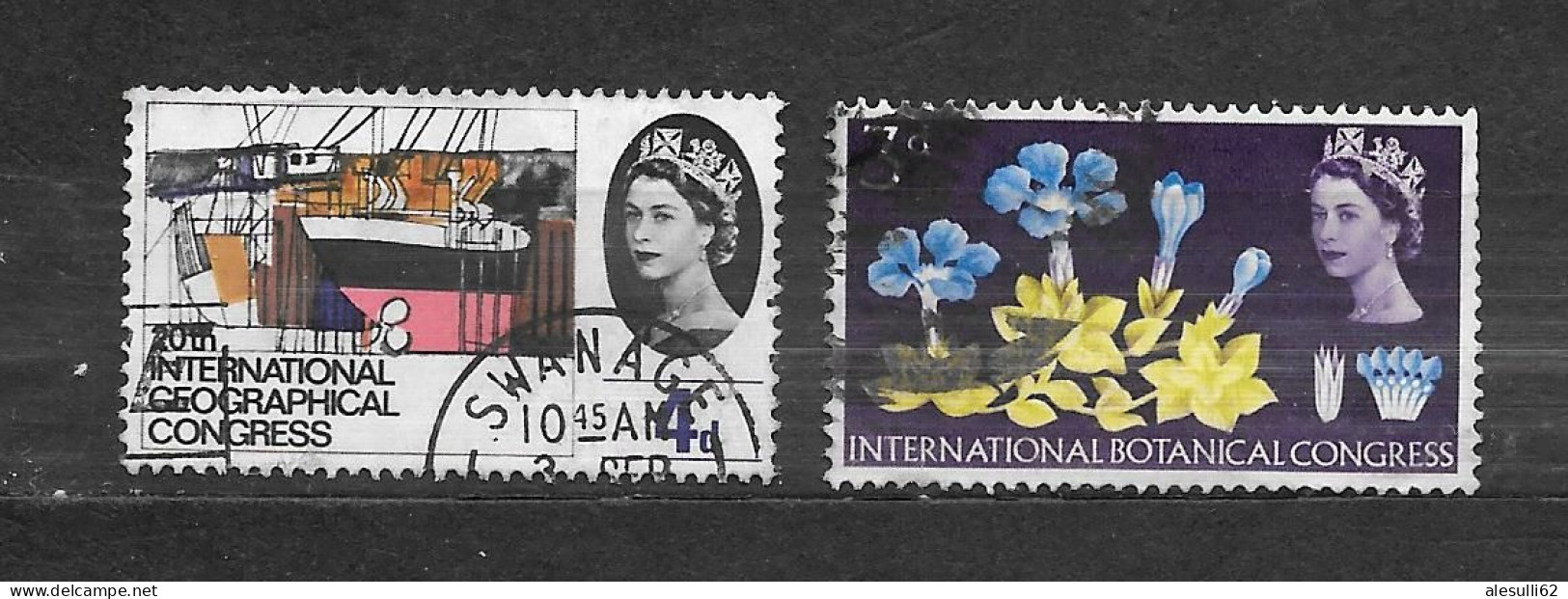 Grande Bretagne  YT  N° 388 391 Congrès De Géographie, Botanica - Anno 1964 - Used Stamps
