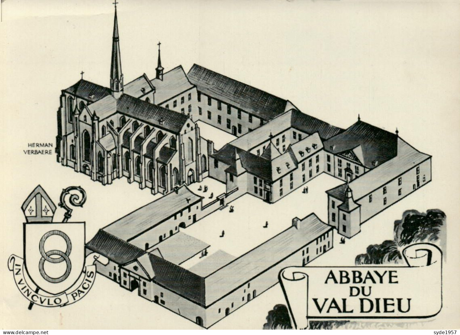 L'abbaye Du Val-Dieu. Dessin De Herman Verbaere. Armoirie - Aubel