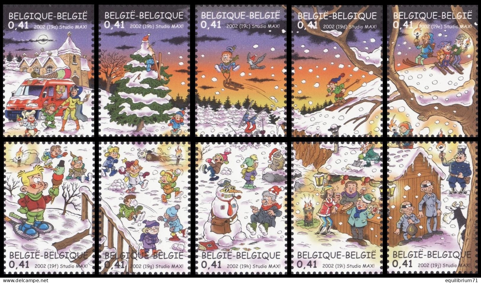 3101/3110**(BL98) - Noël Et Nouvel An /Kerstmis En Nieuwjaar / Weihnachten Und Neujahr / Christmas And New Year - 2002 - Philabédés