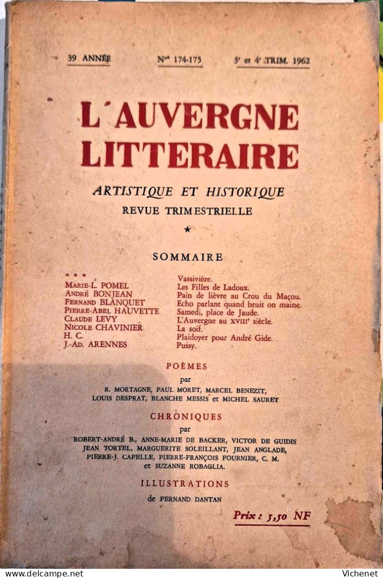 L'Auvergne Littéraire Artistique Et Historique - 174-175 - 1962 - Auvergne