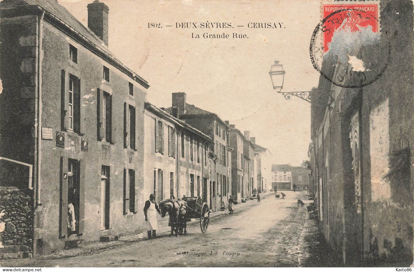 Cerisay , Cerizay * La Grande Rue * Attelage Du Boucher ? * Villageois - Cerizay