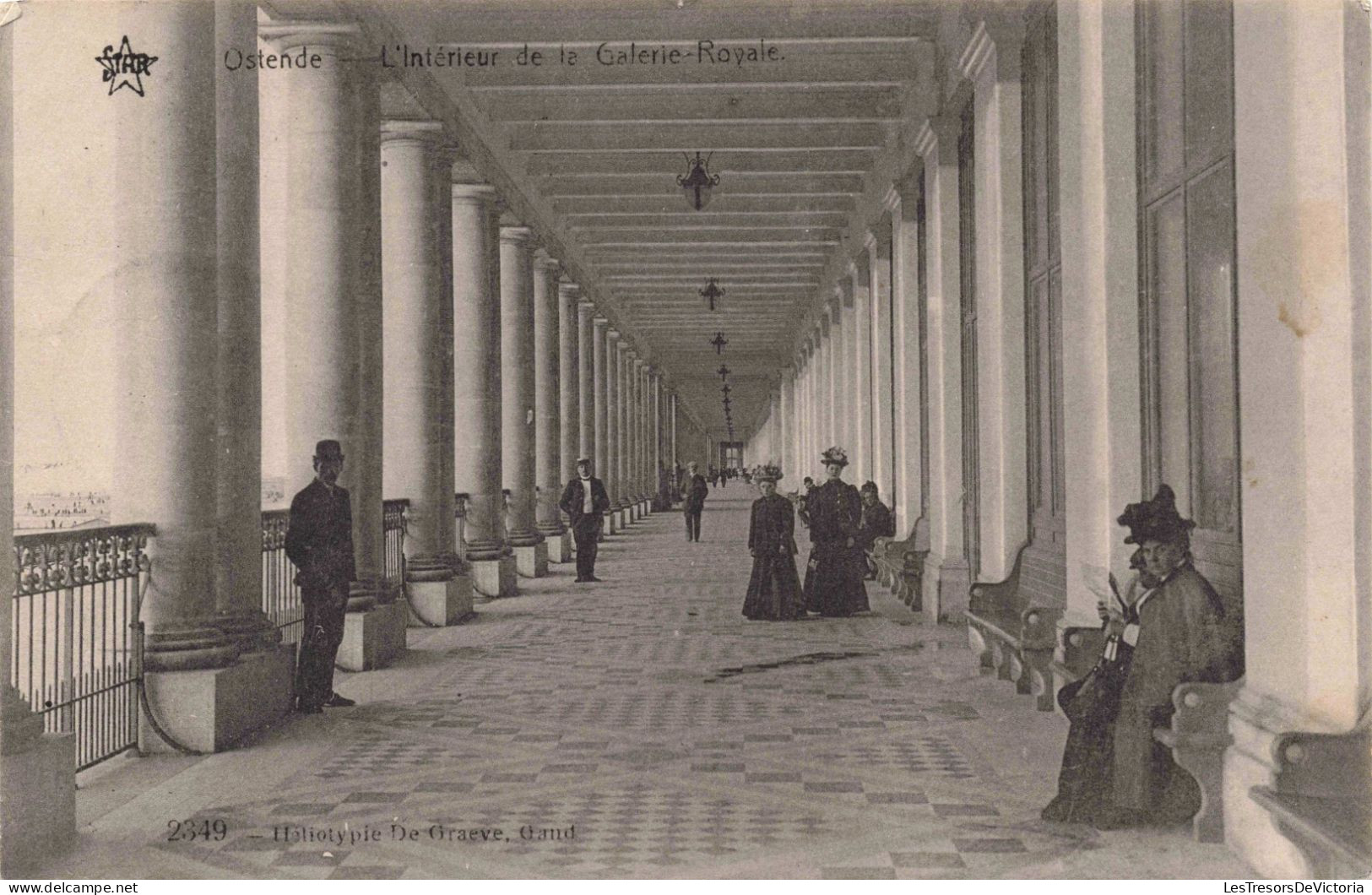 BELGIQUE - Ostende - L'intérieur De Le Galerie Royale - Héliotypie De Graeve - Animé - Carte Postale Ancienne - Oostende