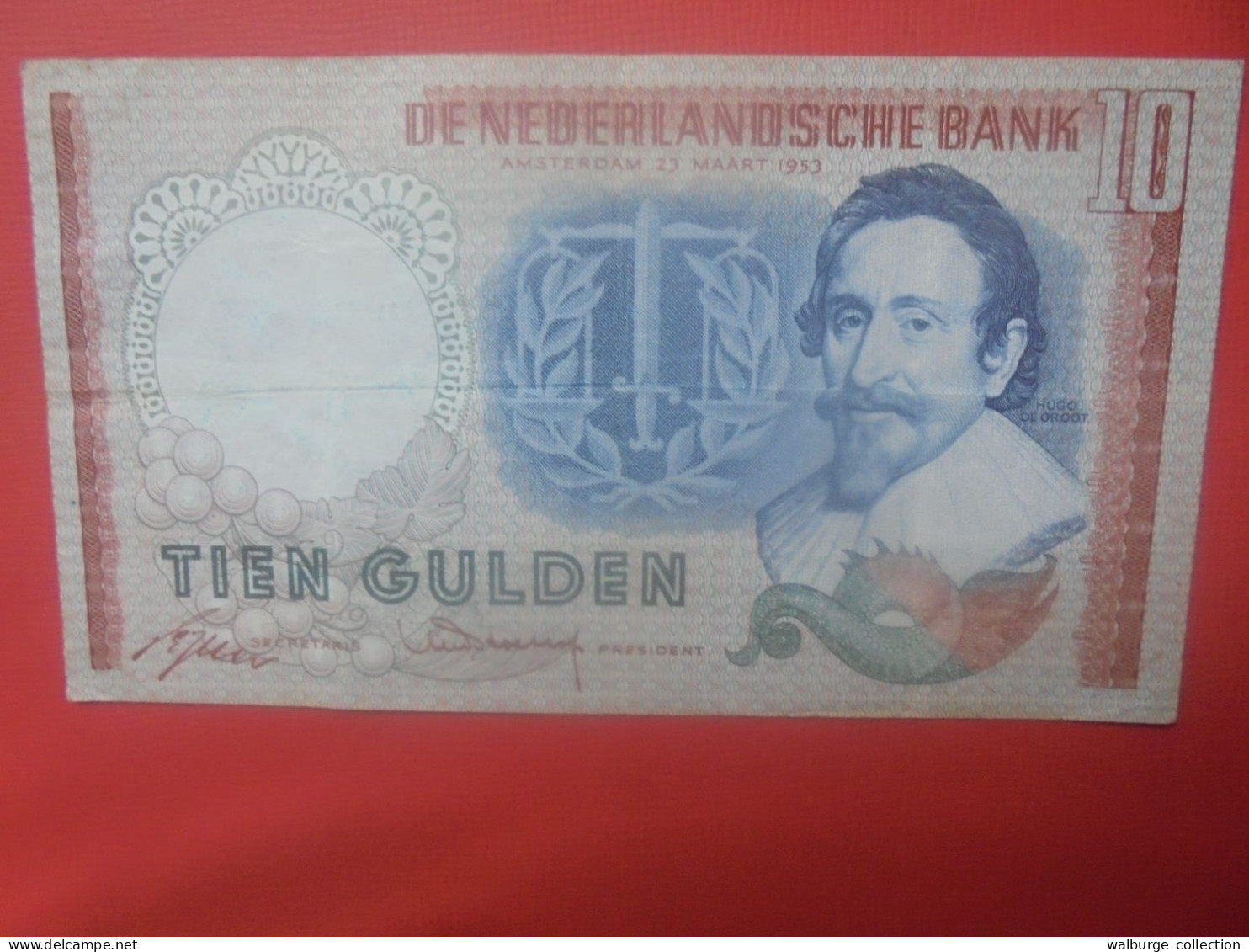 PAYS-BAS 10 GULDEN 1953 Circuler (B.30) - 10 Gulden