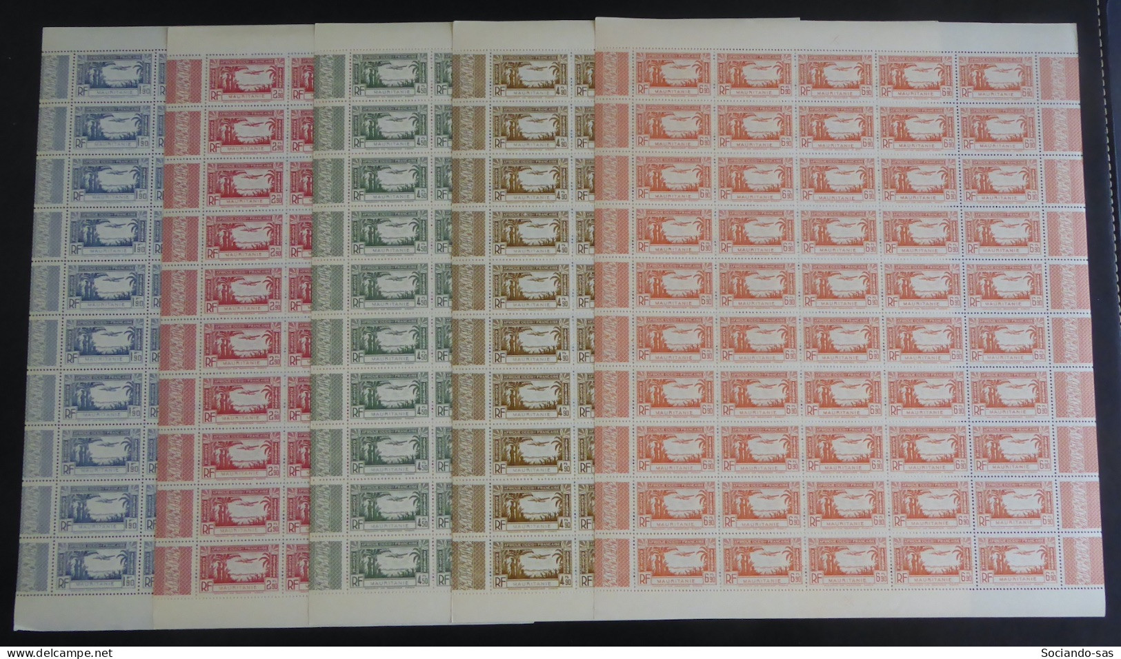 MAURITANIE - 1940 - Poste Aérienne PA N°YT. 1 à 5 - Série Complète En Feuilles Complètes - Neuf Luxe ** / MNH - Neufs