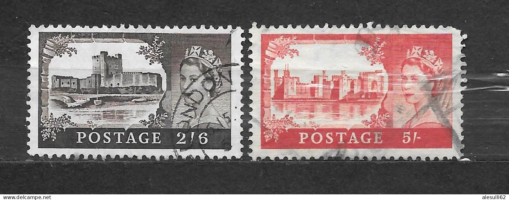 Grande Bretagne YT N° 351 352 Chateau De Carrickfergus, Château De Carnavon 1959 - Used Stamps