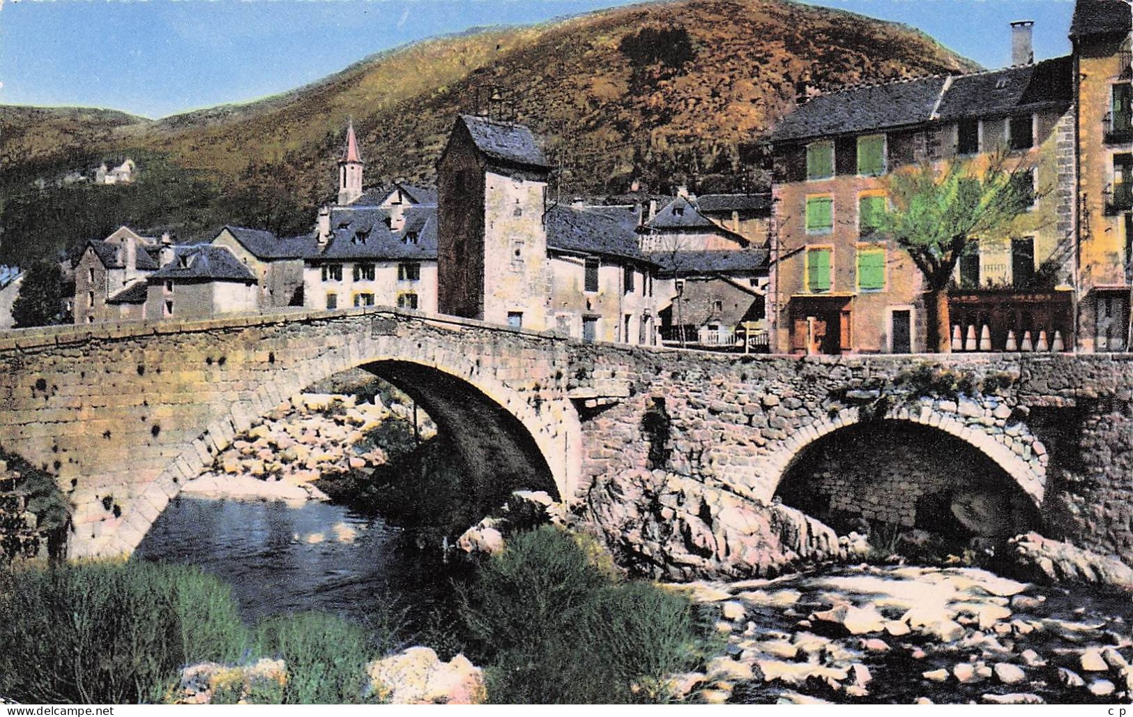 Le Pont De Montvert - Grand Pont Et L'Horloge   - CPSM°J - Le Pont De Montvert