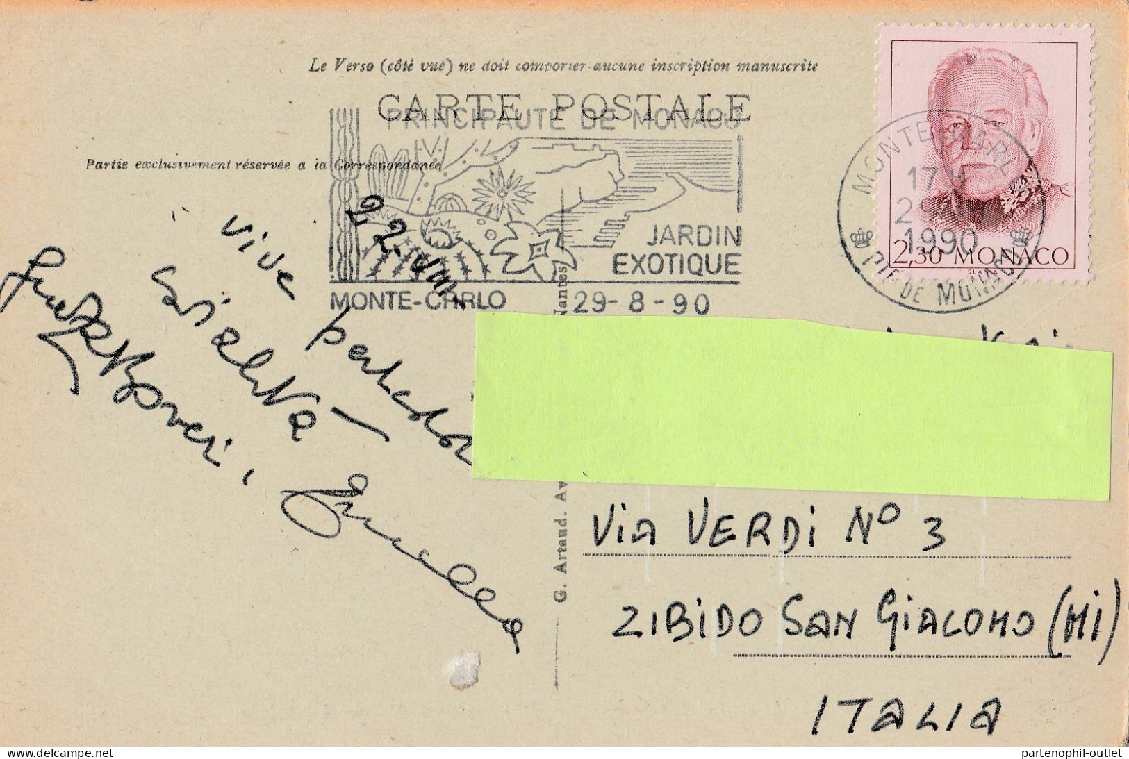 Cartolina  - Postcard /  Viaggiata - Sent  /  Montecarlo - Les Terrasses - Terrassen