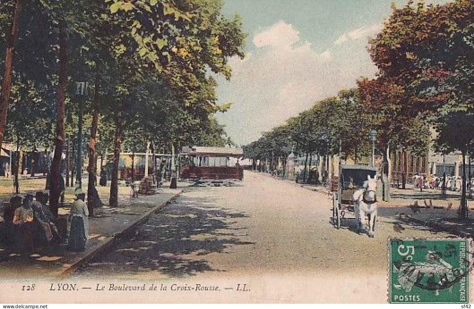 LYON             LE BOULEVARD DE LA CROIX ROUSSE              COLORISEE             TRAMWAY - Lyon 4