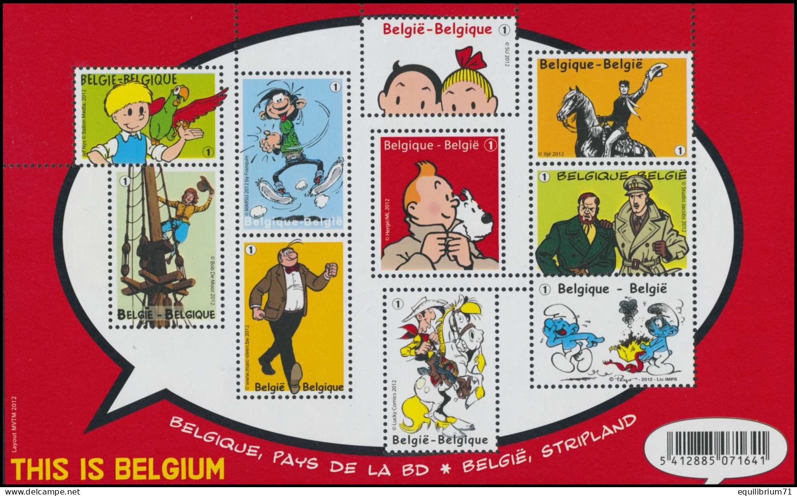 BL201**(4258/4267) This Is Belgium - Tintin / Kuifje - Gaston Lagaffe - Bob & Bobette - Blake Et Mortimer - Néron - Philabédés (fumetti)