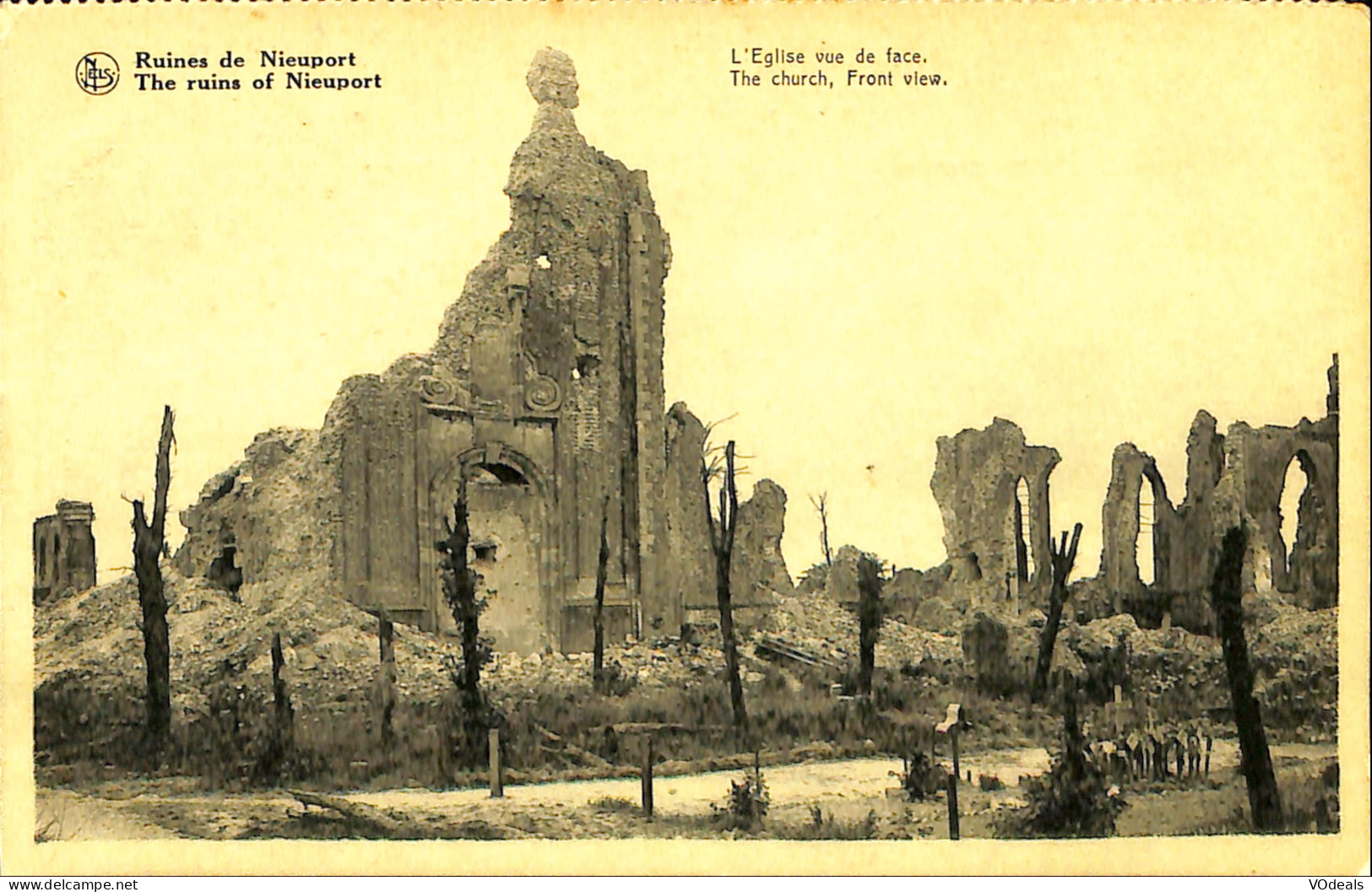 Belgique - Flandre Occidentale - Ruines De Nieuport - L'Eglise Vue De Face - Nieuwpoort
