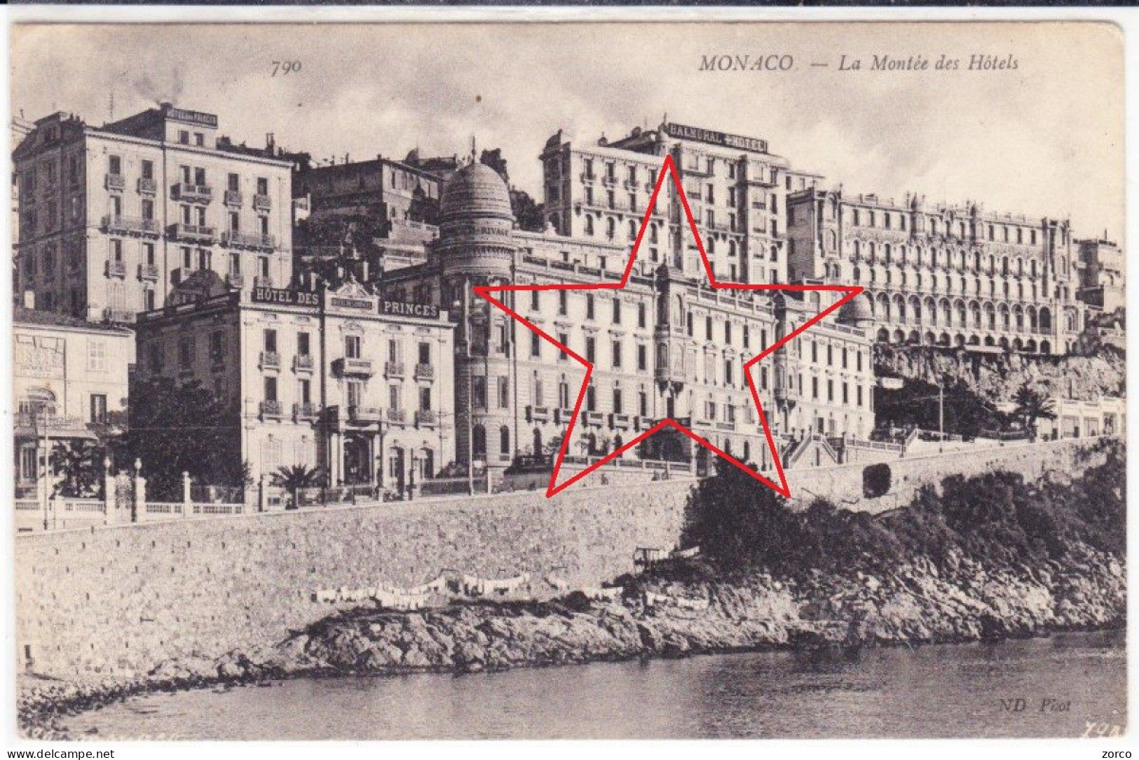 MONACO. Montée Des HÔTELS - (Tampon Administrateur Hôpital Auxiliaire De La S.B.M Beausoleil ; 2 Scans). - Hoteles