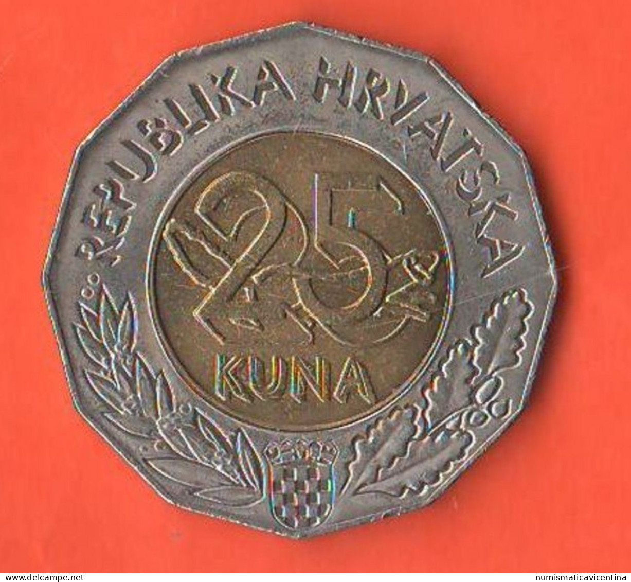 Croazia 25 Kuna 1997 Croatia ONU Republic Hrvatska Croatie Bimetallic Coin - Croatia