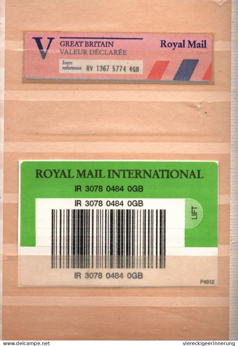! 3 Steckkarten, collection 291 R-Zettel aus Großbritannien, Great Britan, England, London, Einschreibzettel, Reco Label