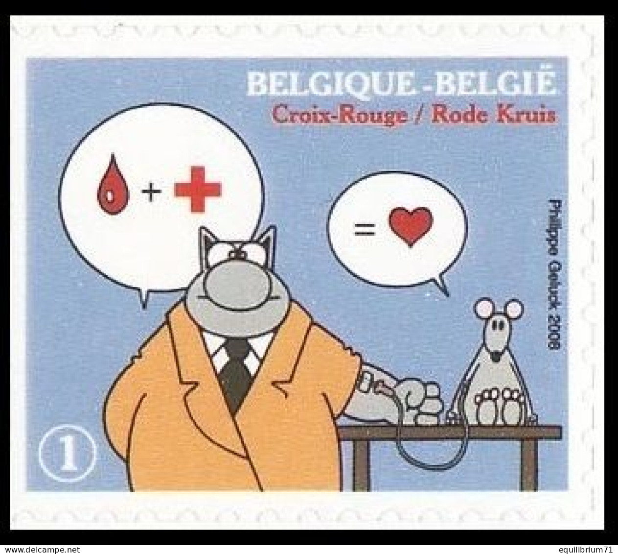 3748**(B88/C88) - Croix-Rouge / Rode Kruis - Le Chat - Geluck - BELGIQUE / BELGIË / BELGIEN - Philabédés