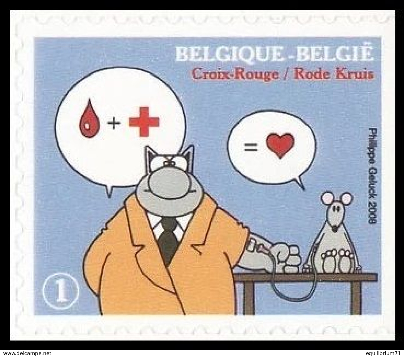 3748a**(B88/C88) - Croix-Rouge / Rode Kruis - Le Chat - Geluck - BELGIQUE / BELGIË / BELGIEN - Philabédés (comics)